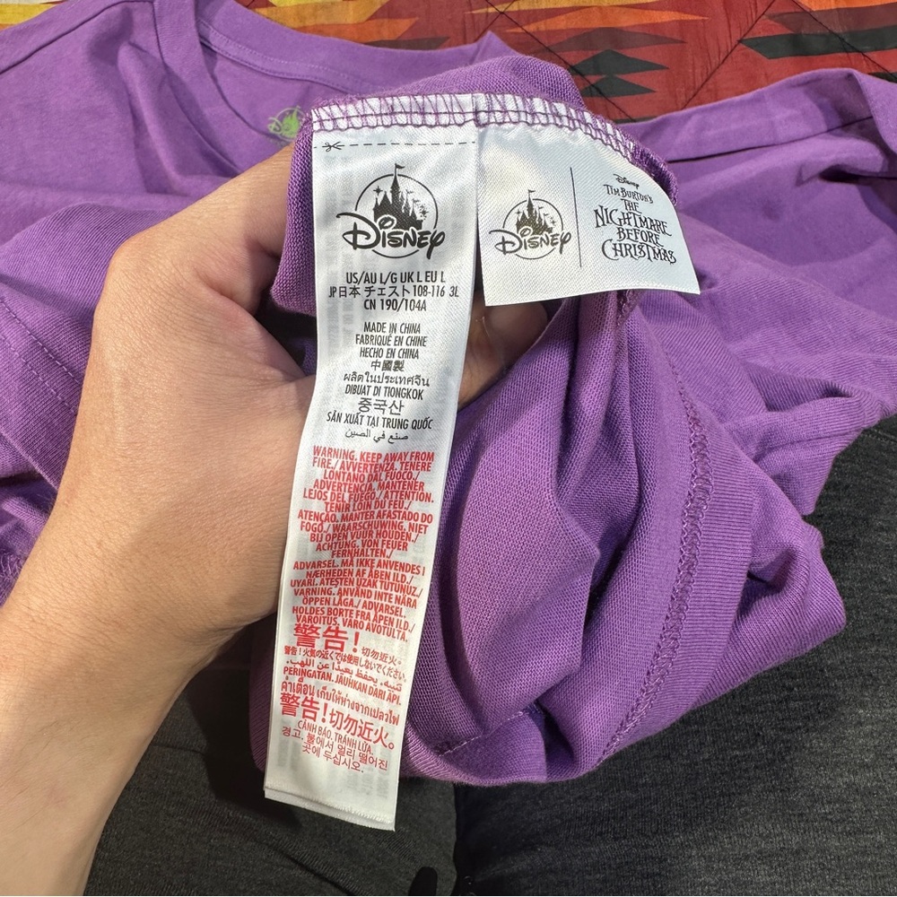 Disney Jack Skellington Holographic Effect Purple Long Sleeve Shirt Adult Large - Picture 9 of 10